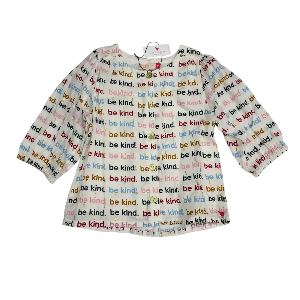 NWT Pink Chicken 8Y Be Kind Brooke Top